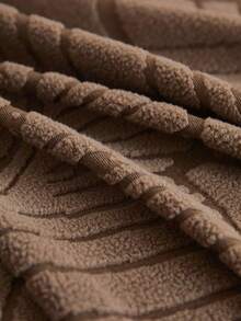 1pc Stretch Full Coverage Sofa Dust Cover, Leaf Print Design, Dirt-Resistant Protective Slipcover, Suitable For Loveseat, Living Room Sofa, Furniture. Machine Washable, Hand Wash, Dry Clean - Coffee - View 9