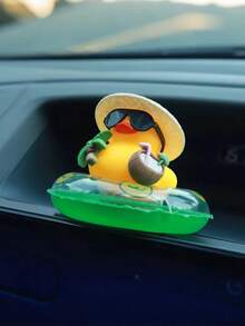 可爱夏季橡皮鸭汽车装饰 - 沙滩风游泳圈鸭汽车内饰装饰 - A - 查看 6