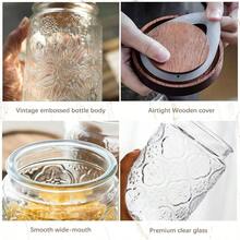 23.7 Fl Oz Vintage Glass Jar With Wooden Lid, Airtight Decorative Food Storage Canisters For Kitchen Counter, Ideal For Candy, Sugar, Coffee, Salt, Tea - Nhiều màu - Xem 5