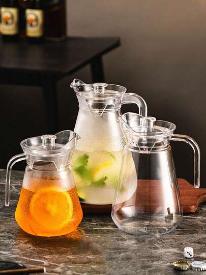 Leak-Proof Plastic Water Pitcher With Lid - Suitable For Cold/Hot Beverages, Juice, Iced Tea, Lemonade - Dishwasher - Ideal For Home, Parties, Picnics And Outdoor Activities - Drink Dispenser