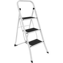NEW! Foldable 3 Step Ladder Stepladder Non Slip Tread Safety Steel - C - View 2