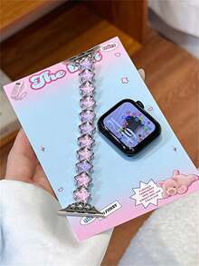 适用于 Ultra/SE 2/SE 1/Series 11/10/9/8/7/6/5/4/3/2/1，尺寸 38/40/41/42/44/45/46/49 毫米的梦幻星形弹性表带 - 紫色 - 查看 6