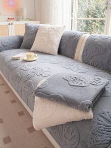 1件装柔软法兰绒沙发垫套，四季皆宜，舒适沙发座椅保护套，现代简约防滑可水洗沙发套，防尘，宠物友好，可调节，适用于卧室、办公室、客厅L型及1/2/3/4座沙发 - 淺灰色 - 查看 7