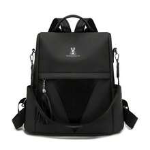 Mochila antirrobo de moda para mujer con gran capacidad para viajes y portátil - Negro - Ver 9