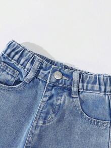 Disney Official License Lilo & Stitch Adorable Bond Print Girls Fashion Sweatshirt And Jeans Set Versatile Easy To Clean For Daily Wear And Holiday Trips - 粉紅色衛衣+淺色牛仔褲 - 查看 5