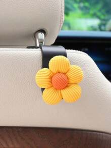 2pcs Car Hook Multifunctional Elegant Small Flower Backrest Storage Car Interior Supplies - 米色五瓣花 - 查看 10