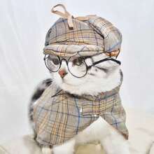 Pet Costume Set For Small To Medium Dogs & Cats - British Style With Hat - Multicolor - View 3
