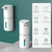 DONASIRA 380ml Capacity Non-Contact Smart Infrared Automatic Soap Dispenser, Electric Home Detergent Quick Dispenser Pump, Handwashing Foam Cleaner, IPX5 Waterproof, USB Rechargeable, 4 Adjustable Levels, Suitable For Hand Sanitizing And Home Cleaning - Multicolor - View 3
