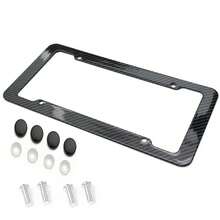 Nuevo marco Universal para matrícula, 30x15CM, 1/2 Uds., patrón de carbono, soporte de marco para matrícula de plástico con Kits de tornillos estándar - 1 juego - Ver 3