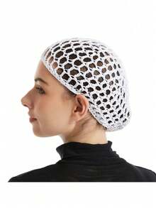 1/4pcs Black Mesh Sleep Cap, Wig Cap, Chef Hat, Fluffy Bun Cover, Suitable For Women, Dancers, Sleep Cap - / - View 4