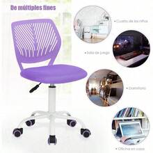 Silla de Escritorio de Trabajo de Oficina Silla de Estudio Ajustable para niños de Respaldo Medio Rosa - Blanco - Ver 6