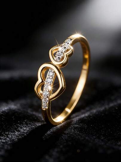 Anillo clásico único con incrustaciones de cobre para mujeres, adecuado para el Día de San Valentín, el Ramadán, el Carnaval, el Día de San Patricio, el Carnaval de Colonia y la apertura de primavera