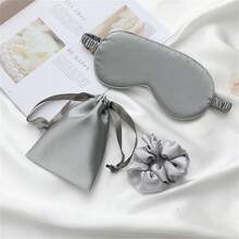 3Pcs Set Women Imitated Silk Sleep Eye Mask Eye Patches Face Mask Eyeshade Blindfold Travel Rest Eye Cover Night Eyeshade - Multicolor - View 4