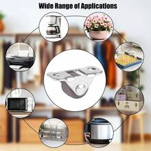 Ruedas pequeñas para muebles, ruedas giratorias de goma suave de perfil bajo, ruedas rígidas silenciosas pequeñas, adecuadas para carritos y cajones - A - Ver 6