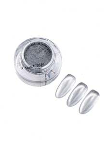 1件装新款银色猫眼磁性粉透明亮片美甲3D效果凝胶指甲油美甲设计颜料粉 - 杏色 - 查看 4