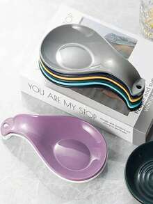 1pc/2pcs PP Spoon Rest, Soup Spoon Holder, Shared Spoon Pad, Heat Insulation Mat, Kitchen Tool - Multicolor - View 3