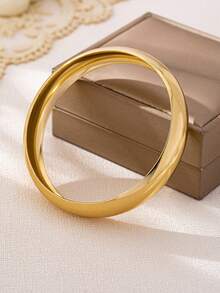 Bộ 3 vòng tay kiểu dáng tối giản mạ vàng, thiết kế bất đối xứng hình giọt nước, chất liệu dày dặn, bền chắc, làm từ kim loại nặng và hợp kim kẽm, thích hợp cho nữ giới. - Vàng - Xem 12