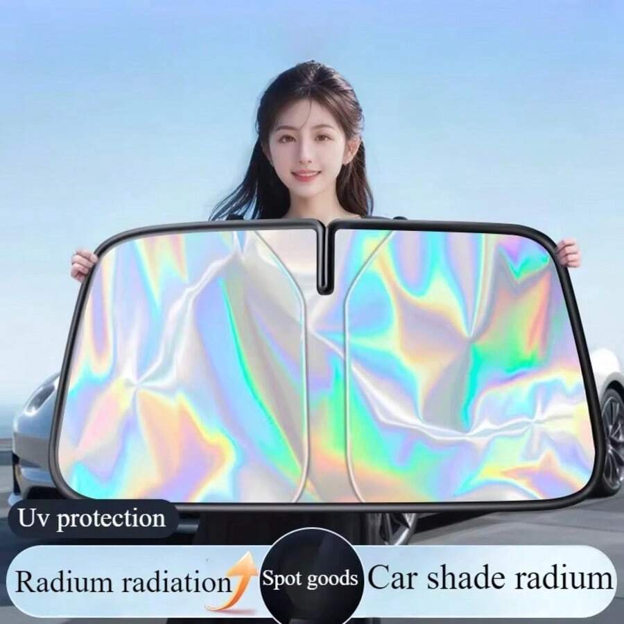 New Car Sunshade Front Windshield Sun Screen Car Interior Heat Insulation Cover Sunshade Umbrella Panel - A - View 1