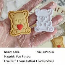 可爱考拉拥抱动物饼干模具创意饼干印章3D塑料糕点糖霜饼干蛋糕烘焙配件供应商返校季 - 查看 11