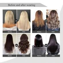 Tóc nối thẳng dạng băng dính màu đen tự nhiên, dài 26 inch, keo dán vô hình, làm từ tóc người Brazil Remy, 20 miếng/gói - Nhiều màu - Xem 12