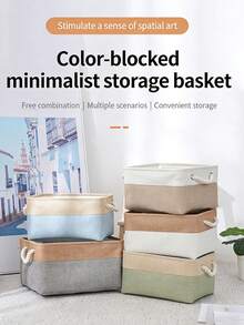 加厚可折叠洗衣篮，双色设计，带提手，适合存放玩具和内衣，可机洗 - 灰色 - 查看 8