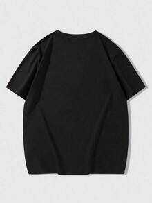 Stacked Amiris Lettering Y2K T-Shirt Double Sided Printed (220g 100% Cotton T-Shirt), Summer Clothes, Men's Tops, Casual And Comfortable, Fashionable Graphic Tee, Unisex Style - màu đen - Xem 2
