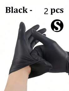 100 piezas Guantes desechables de nitrilo negro, sin látex, guantes de limpieza doméstica duraderos, adecuados para teñir el cabello, tatuaje, reparación mecánica y limpieza, protección de manos de uso múltiple, esencial para la cocina (empaquetado) - multicolor - Ver 15