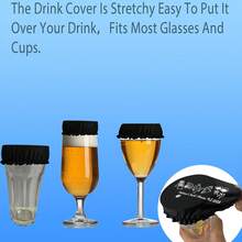 Anti-Drink Spiking Cup Lid, Party/Nightclub Spill-Proof & Leak-Proof Lid, Reusable Polyester Drink Covers With Straw Hole, Protect Party Beverages, Elastic Cocktail Cup Sleeves, No Electricity Required - Multicolor - View 2