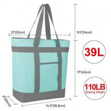 Soft Insulated Cooler Bag For Beach, Travel, Waterproof Large Reusable Insulated Cooler Tote Bag, Thermal Bag To Keep Foods Frozen, Cold And Hot, Groceries Shopping Bags With Zippered - Sac fourre-tout vert - Voir 3