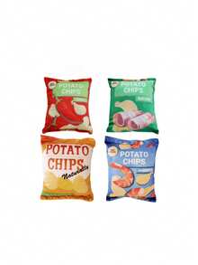 1个薯片桶造型/薯片包装造型毛绒咀嚼玩偶，互动发声毛绒玩偶，适合猫狗，狗狗咀嚼玩偶，宠物发声玩偶，薯片造型毛绒发声玩偶，中小型犬耐咬玩偶，娱乐和咀嚼舒缓，可水洗，缓解幼犬分离焦虑，训练奖励和陪伴，宠物派对必备，宠物用品，宠物玩具，宠物毛绒玩具（款式随机发货） - 彩色 - 查看 11