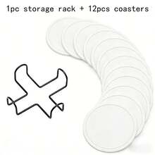 6个装硅胶杯垫，带不锈钢支架，可重复使用且易于清洁 - 完美保护桌子和露台家具免受水渍和痕迹的侵害 - 非常适合家用，可搭配杯子、马克杯和饮料使用，硅胶杯垫，圣诞装饰 - 彩色 - 查看 15