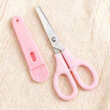 Tri-Color Stainless Steel Scissors With Rounded Tips – Stainless Steel Blades With A Protective Cover. Portable Multi-Purpose Scissors In Pink, Purple, And Light Blue. Ergonomic Design Suitable For Office, School, Home, And Art Projects. Cuts Fabric, Paper, And Metal Wire. Decorative And Lightweight. - Multicolor - View 6