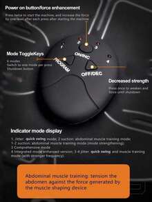 AXH. USB Charging/Abdominal Patch Smart Slouchy People Advanced Technology Fitness Equipment, Abdominal Patch Exercise Tool, Unisex, Abdominal Muscle Trainer - Black - View 4