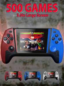 Portable Game Console With 500 Retro Games, 3.5" HD Screen, Rechargeable Battery, TV Connection, Classic Red & Blue/Blue/Red/White Color Options - View 3