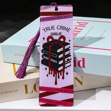 哥特式血滴亚克力书签，搭配紫色流苏和蝴蝶结，是悬疑惊悚小说爱好者以及欣赏暗黑美学人士的完美之选。 - 彩色 - 查看 7