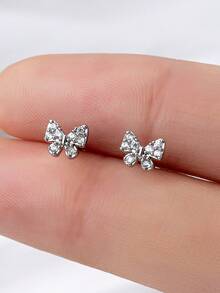 Platinum  Bow Earrings