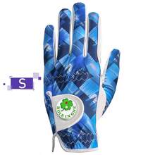 FINGER TEN Men's Left Hand Golf Glove 1pc With Ball Marker, Suitable For Right-Handed Golfers, Fashionable Blue Plaid Pattern, Breathable All-Weather Grip, Comfortable Design To Boost Confident Swing - Blue - View 11