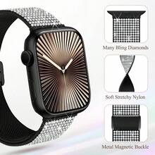 Nylon Soft Magnetic Shiny Strap Compatible With Apple Watch Series 11 10 SE 9 8 7 6 5 4 3, 42mm 41mm 40mm 38mm, Suitable For Apple Watch Sport Band - 41mm-40mm-38mm-(42mm Series11 10) - View 2