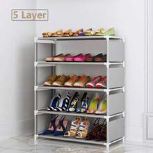 4-7 Tier Metal Tube Shoe Rack, Multi-Functional Shoe Organizer, Easy Assembly Shoe Rack Suitable For Hallway, Bedroom, Entryway, Living Room, Home Organization And Storage, Shoe Rack - Grey - View 10