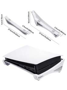 5英寸水平支架，加高空气动力学散热底座，流线型格栅设计，稳固防滑支架，适用于光盘版和数字版主机，可将主机抬高3.5-4.5厘米，显著增加底部空气流通面积，有效辅助散热，稳定水平放置，保护主机并延长使用寿命，打造简约电竞桌面，是5英寸主机玩家的理想礼物，游戏配件，散热支架，桌面收纳，家居整理 - 彩色 - 查看 11