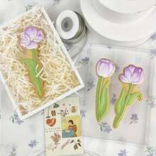 Mother's Day Tulip Flower Shape Cookie Cutter Mold Blossom Gift Biscuit Stamp Icing Cookie Fondant Cake Baking Mold DIY Kitchenware Back To School - View 4