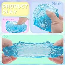 Stress Relief Cube, Novel Water Cube Textured Squeeze Toy, Slow Rebound Stress Relief Finger Toy, Soft Sensory Toy, Relieve Anxiety And Relax, Unique Adult Desktop Fidget Toy - 1 件 - 藍色 - 包裝盒隨機 - 查看 7
