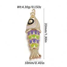 1pc Copper Multi-Style Fish Pendant, Suitable For DIY Bracelets, Necklaces, Anklets, Beach Vacation And Daily Wear, Great Gift Idea - Multicolor - View 34
