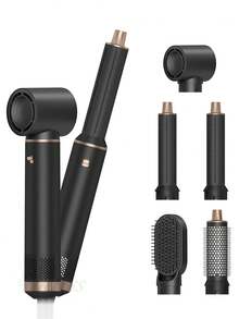Kemei Bộ sản phẩm 7 trong 1: Máy sấy tóc, tạo kiểu, duỗi tóc, uốn tóc, tạo kiểu và máy sấy tóc cầm tay. - màu đen - Xem 12