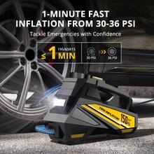 Carsun Mini Portable 22 Cylinder Copper Motor 12V-DC Car Air Compressor With Bright LED Light, Digital Display, 2X Inflation Speed, Auto Shut Off, Suitable For Car, Motorcycle, SUV - Wireless Digital Display Model - View 4