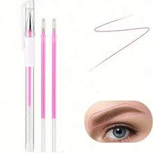 3pcs Set Eyebrow Tattoo Pen With Refill Ink, Skin Marker Pen With Ruler, Permanent Makeup Tools - Multicolor - View 9