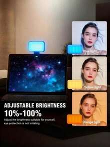 Multifunctional DUONENG Pocket-Sized Portable Selfie Light, Clip-On Video Conference Lighting With 3 Lighting Modes, Rechargeable, Suitable For Laptop/Phone/Tablet/Zoom Call/Makeup, For Selfie And Live Streaming - Multicolor - View 10