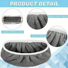 SGIAWETA-4 Pieces Reusable Flat Mop Cloths, Both Dry And Wet, Cleaning Supplies, Gray Cleaning Mop Pads, Suitable Bedrooms, Living Rooms, Kitchens-Birthdaygift - Grey - View 2