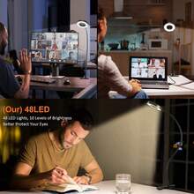 3种调光模式 USB供电LED台灯，亮度可调，灵活鹅颈设计，护眼灯，适用于会议、美甲、办公室、卧室、家庭、书房等多种场景。 - usb插電 - 查看 10