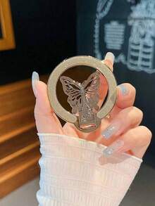 Nuevo soporte adhesivo para teléfono con forma de mariposa, adecuado para todos los modelos de teléfono, soporte hueco y cómodo, soporte de escritorio para teléfono, diseño de mariposa lindo, soporte adhesivo multifuncional para teléfono - Multicolor - Ver 9